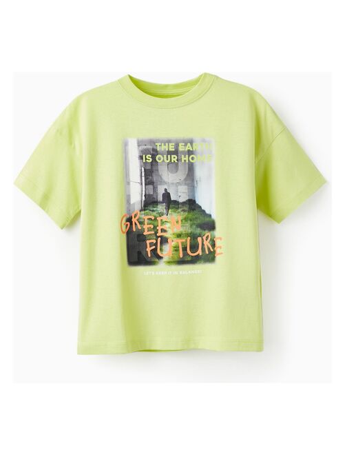 T-shirt à manches courtes pour garçon 'Green Future' manches courtes NATURE TAKEOVER - Kiabi