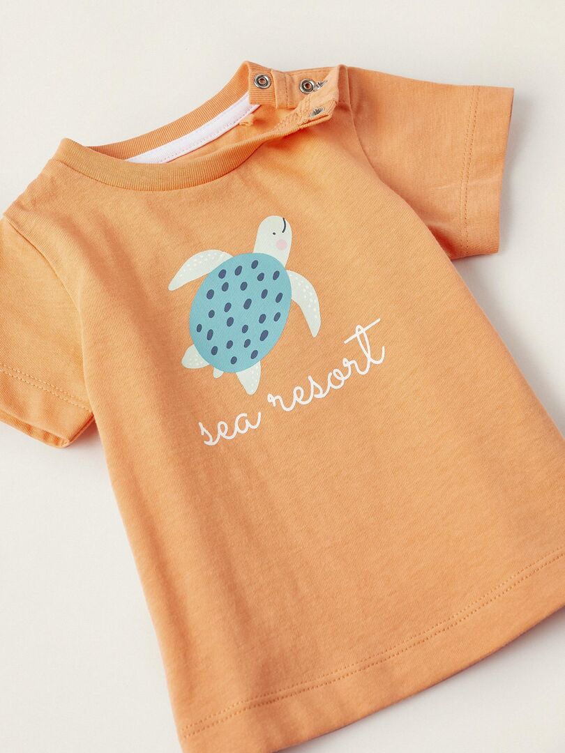 Zukmuk Ensemble Été Bébé Garçon 2 Pièces - T-shirt Canard Broderie + Shorts