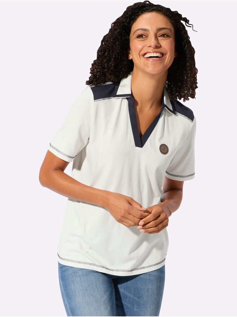 T-shirt à Manches Courtes Produit Certifié Ocs - Taille Standard - Witt Bleu Ecru - Kiabi
