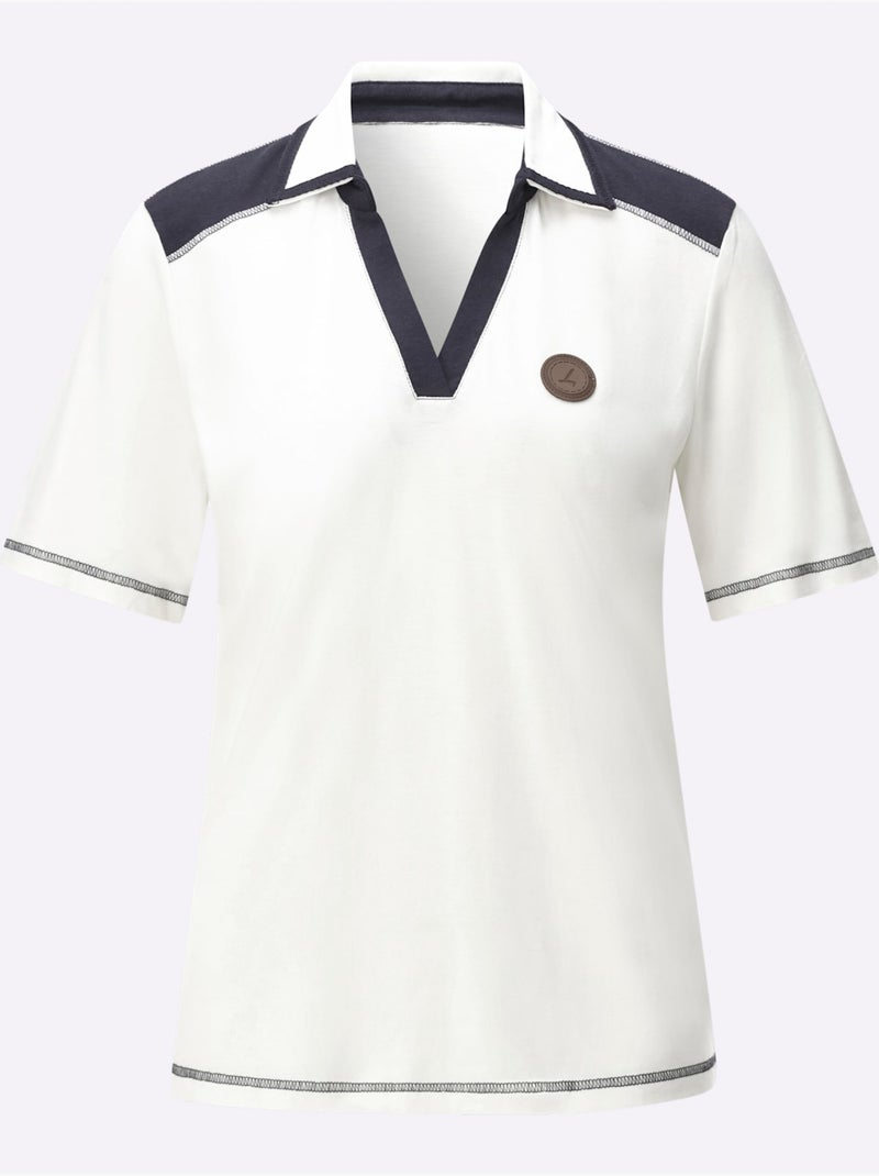 T-shirt à Manches Courtes Produit Certifié Ocs - Taille Standard - Witt Bleu Ecru - Kiabi