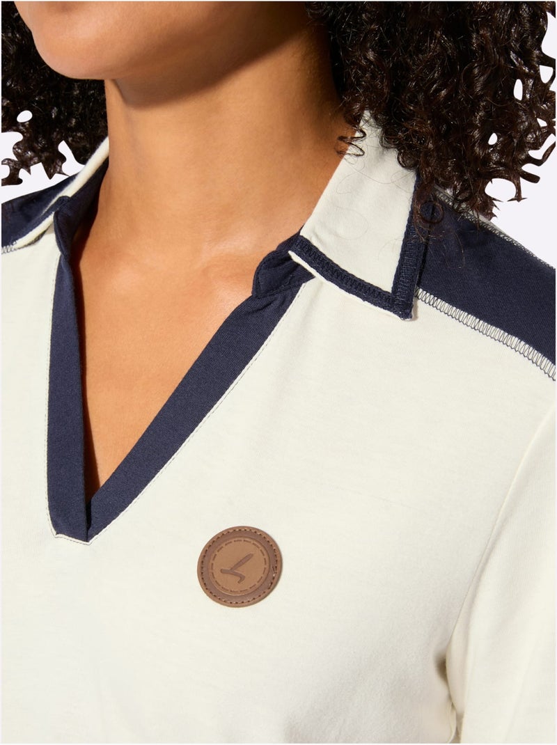 T-shirt à Manches Courtes Produit Certifié Ocs - Taille Standard - Witt Bleu Ecru - Kiabi