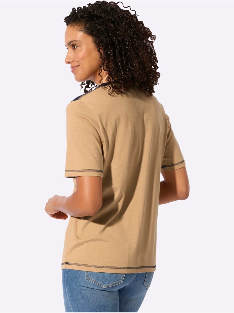 T-shirt à Manches Courtes Produit Certifié Ocs - Taille Standard - Witt Bleu marine - Kiabi