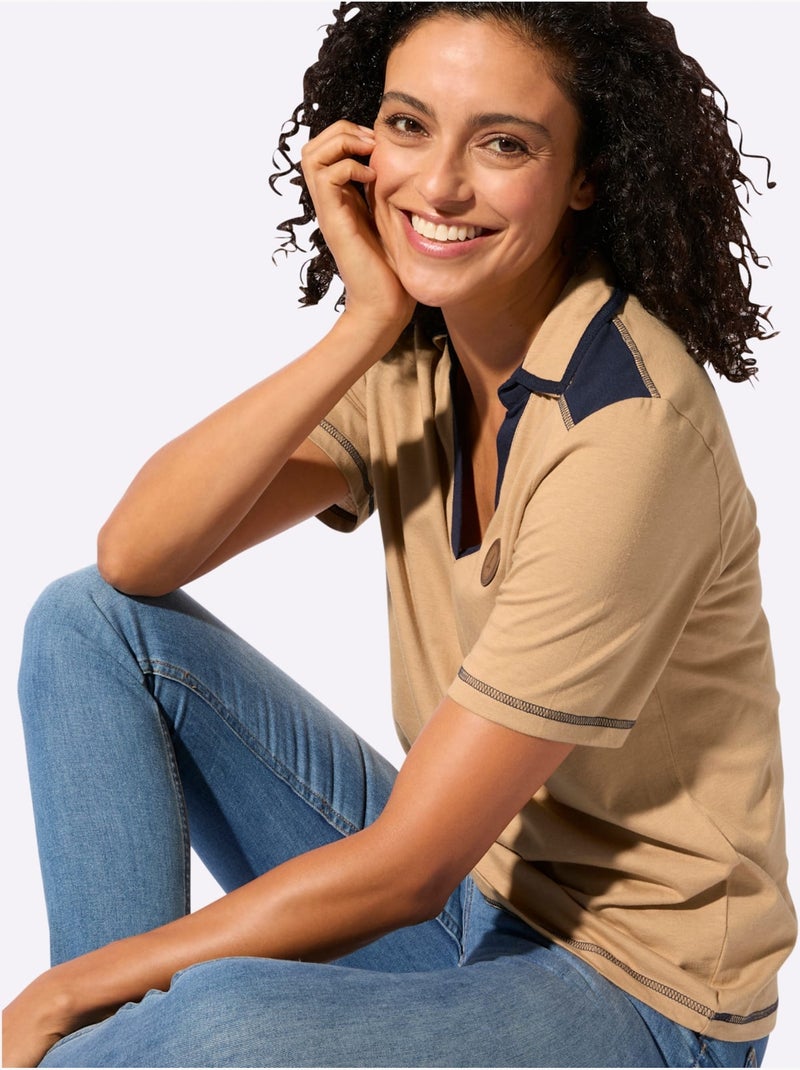 T-shirt à Manches Courtes Produit Certifié Ocs - Taille Standard - Witt Bleu marine - Kiabi