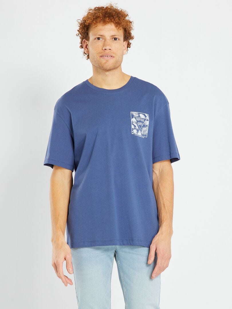 T-shirt à manches courtes 'Produkt' bleu - Kiabi