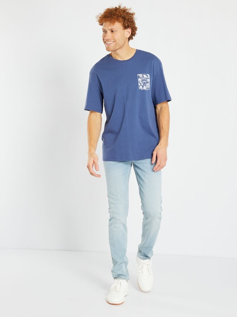 T-shirt à manches courtes 'Produkt' bleu - Kiabi