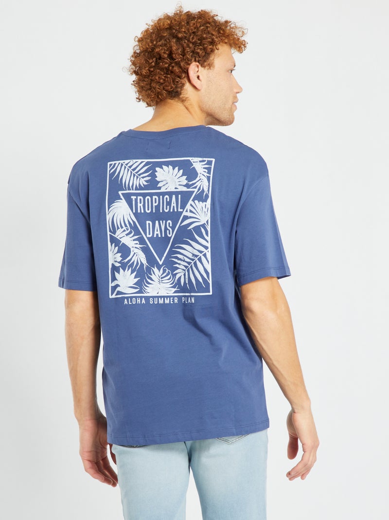 T-shirt à manches courtes 'Produkt' bleu - Kiabi