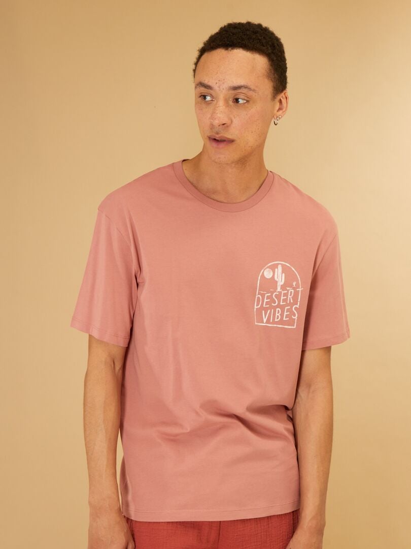 T-shirt à manches courtes 'Produkt' vieux rose - Kiabi