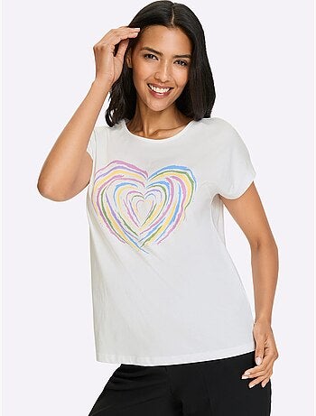 T-shirt à Manches Courtes Pur Coton - Taille Standard - Moda Vilona
