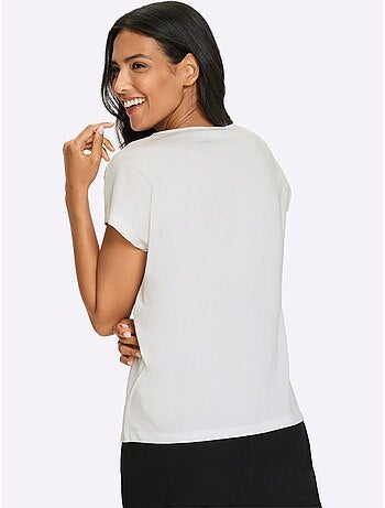T-shirt à Manches Courtes Pur Coton - Taille Standard - Moda Vilona