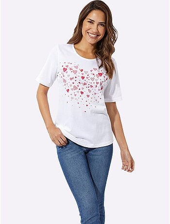 T-shirt à Manches Courtes Pur Coton - Taille Standard - Moda Vilona