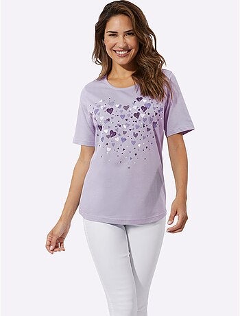 T-shirt à Manches Courtes Pur Coton - Taille Standard - Moda Vilona