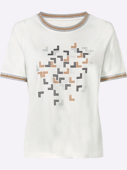 T-shirt à Manches Courtes Pur Coton - Taille Standard - Moda Vilona - Kiabi T-shirt à Manches Courtes Pur Coton - Taille Standard - Moda Vilona - Kiabi