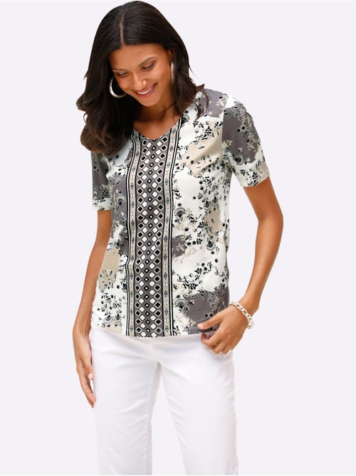 T-shirt à Manches Courtes Pur Coton - Taille Standard - Moda Vilona - Kiabi