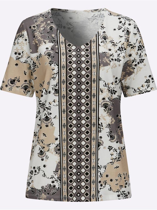 T-shirt à Manches Courtes Pur Coton - Taille Standard - Moda Vilona - Kiabi