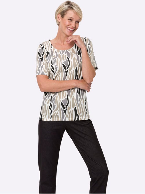 T-shirt à Manches Courtes Pur Coton - Taille Standard - Moda Vilona - Kiabi