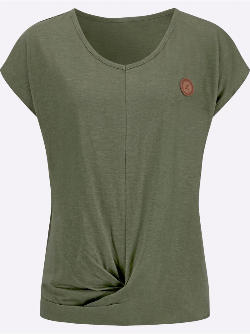 T-shirt à manches courtes pur coton - taille standard - witt Kaki - Kiabi