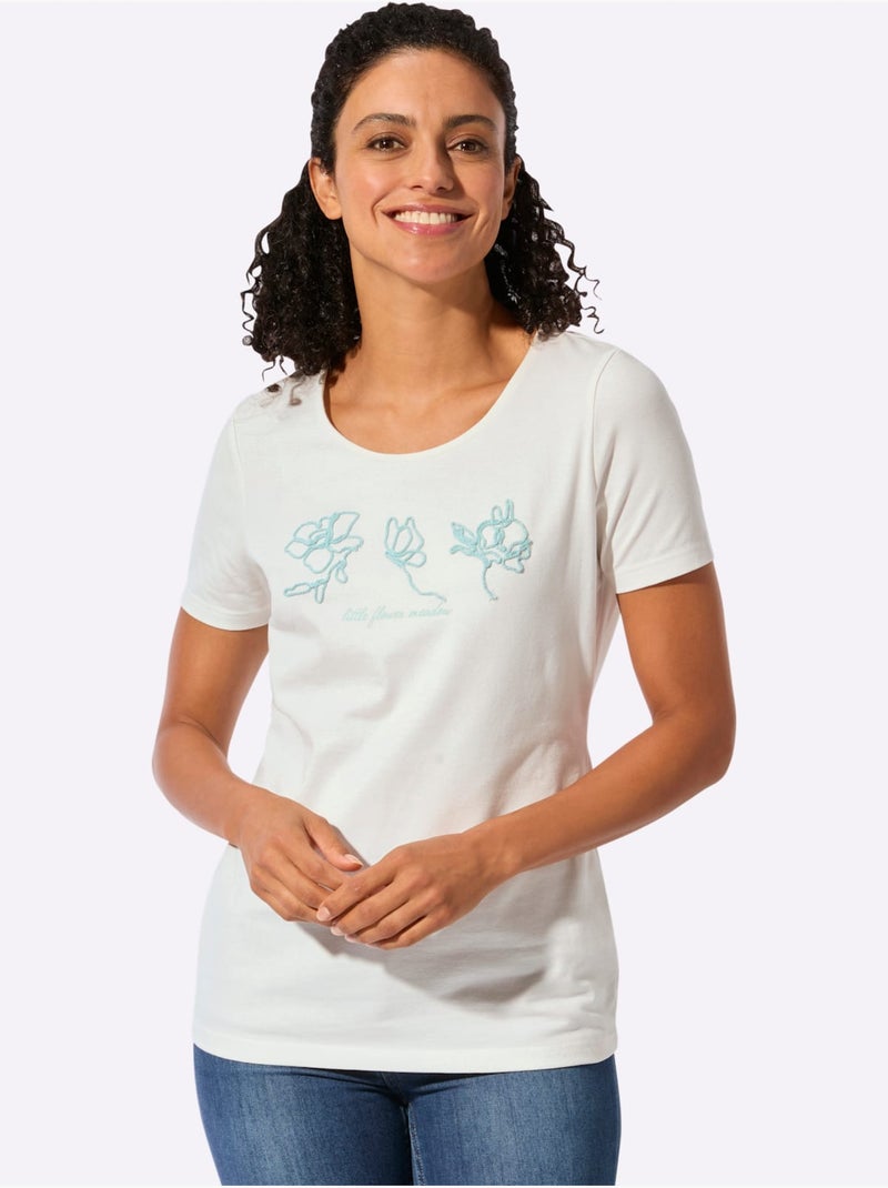 T-shirt à Manches Courtes Qualité Coton - Taille Standard - Witt Beige/Vert - Kiabi