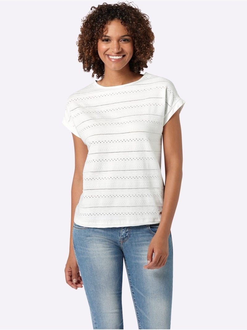 T-shirt à manches courtes qualité coton - taille standard - witt Blanc cassé - Kiabi