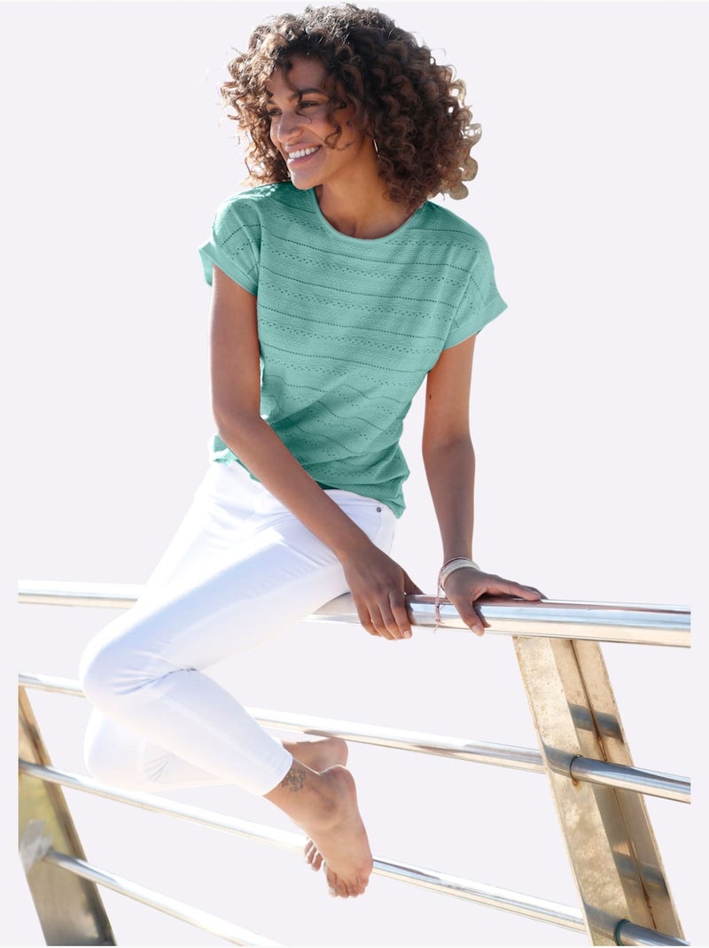T-shirt à manches courtes qualité coton - taille standard - witt Menthe - Kiabi