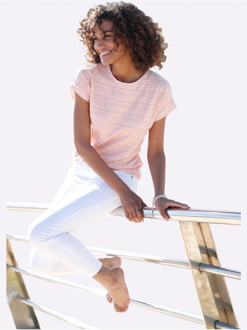 T-shirt à manches courtes qualité coton - taille standard - witt Rose - Kiabi