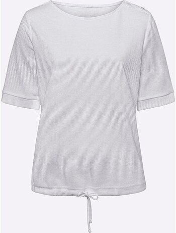 T-shirt à manches courtes qualité finement structurée - taille standard - helline
