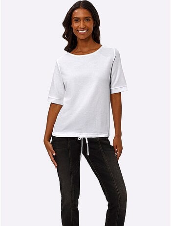 T-shirt à manches courtes qualité finement structurée - taille standard - helline