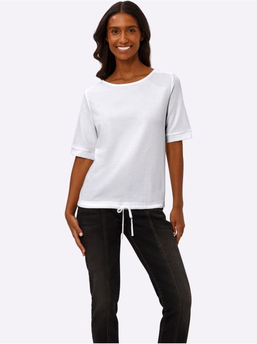 T-shirt à manches courtes qualité finement structurée - taille standard - helline - Kiabi
