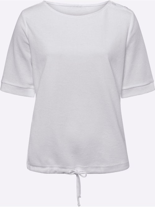 T-shirt à manches courtes qualité finement structurée - taille standard - helline - Kiabi