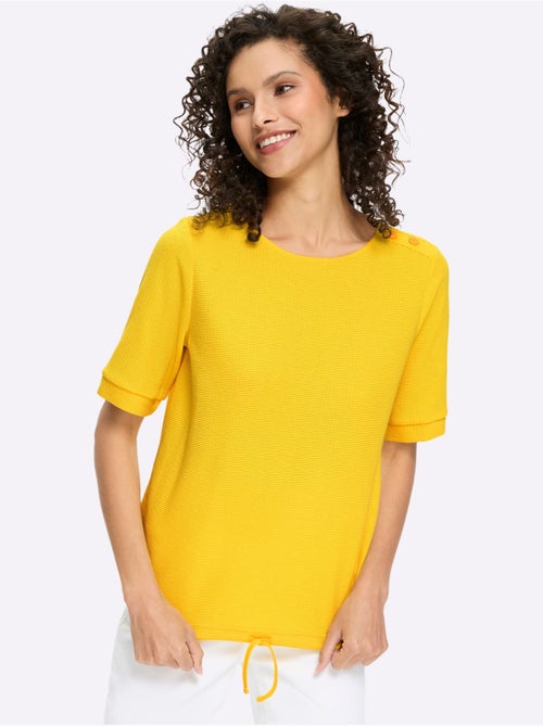 T-shirt à manches courtes qualité finement structurée - taille standard - helline - Kiabi