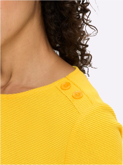 T-shirt à manches courtes qualité finement structurée - taille standard - helline - Kiabi