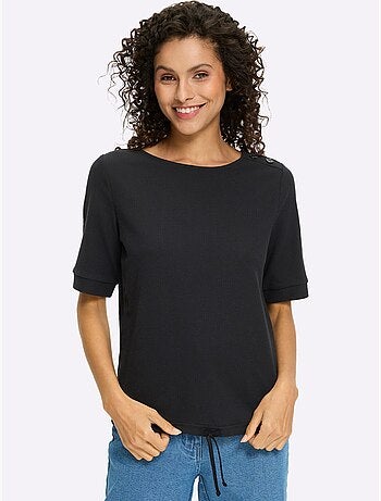 T-shirt à Manches Courtes Qualité Finement Structurée - Taille Standard - Helline