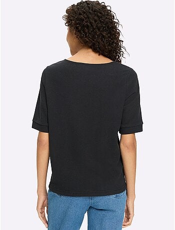 T-shirt à Manches Courtes Qualité Finement Structurée - Taille Standard - Helline