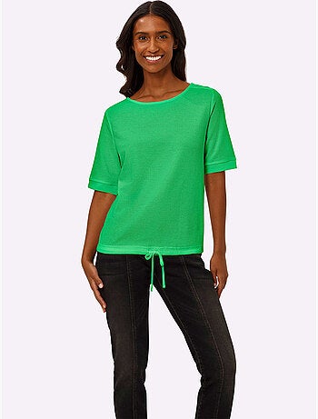 T-shirt à Manches Courtes Qualité Finement Structurée - Taille Standard - Helline