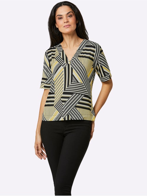 T-shirt à Manches Courtes Qualité Lyocell - Taille Standard - Helline - Kiabi