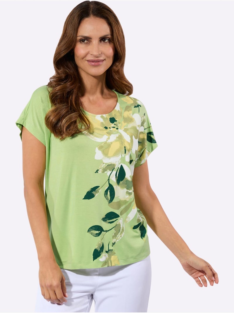 T-shirt à Manches Courtes Qualité Viscose Douce - Taille Standard - Witt Pistache - Kiabi