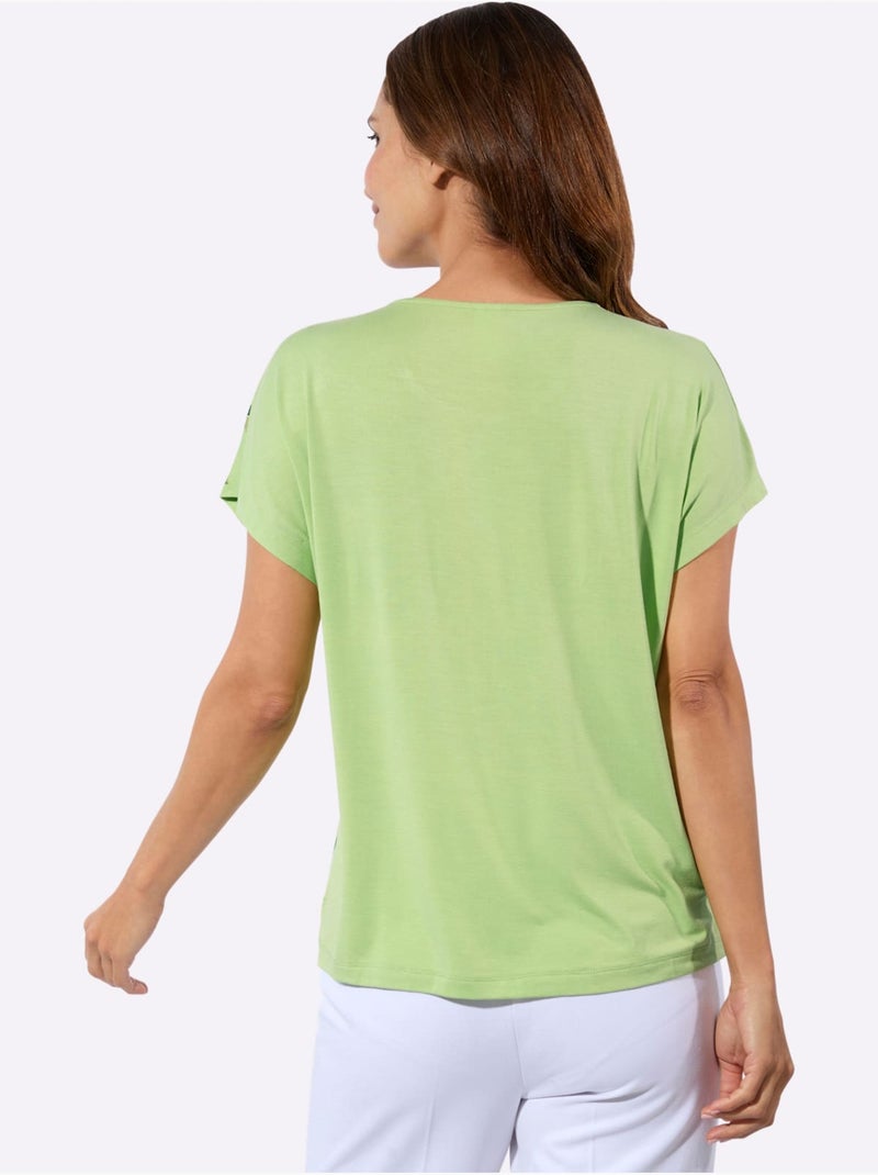 T-shirt à Manches Courtes Qualité Viscose Douce - Taille Standard - Witt Pistache - Kiabi