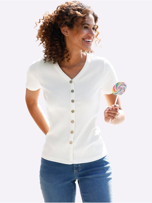 T-shirt à Manches Courtes Qualité Viscose Extensible Souple - Taille Standard - Witt - Kiabi