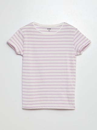 T-shirt à manches courtes rayé