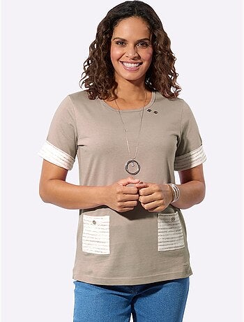 T-shirt à Manches Courtes Rayures Contrastées - Taille Standard - Witt