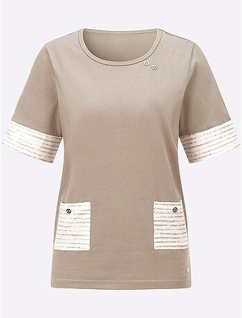 T-shirt à Manches Courtes Rayures Contrastées - Taille Standard - Witt