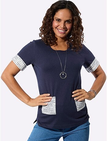T-shirt à Manches Courtes Rayures Contrastées - Taille Standard - Witt