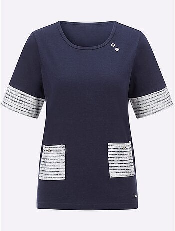 T-shirt à Manches Courtes Rayures Contrastées - Taille Standard - Witt