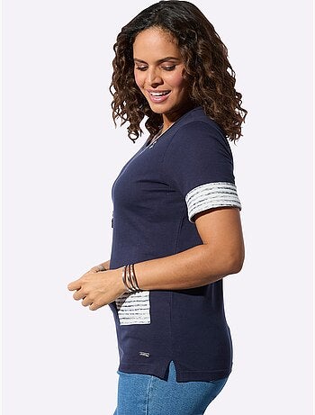 T-shirt à Manches Courtes Rayures Contrastées - Taille Standard - Witt