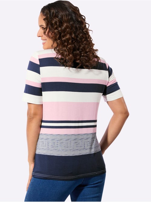 T-shirt à Manches Courtes Rayures Contrastées - Taille Standard - Witt - Kiabi