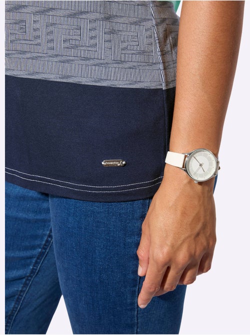 T-shirt à Manches Courtes Rayures Contrastées - Taille Standard - Witt - Kiabi T-shirt à Manches Courtes Rayures Contrastées - Taille Standard - Witt - Kiabi