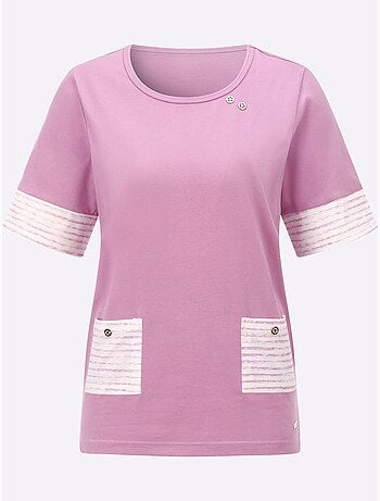 T-shirt à Manches Courtes Rayures Contrastées - Taille Standard - Witt