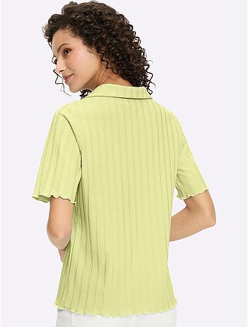T-shirt à Manches Courtes Rayures Structurées - Taille Standard - Helline