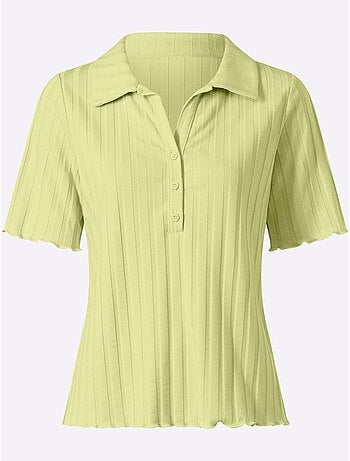 T-shirt à Manches Courtes Rayures Structurées - Taille Standard - Helline