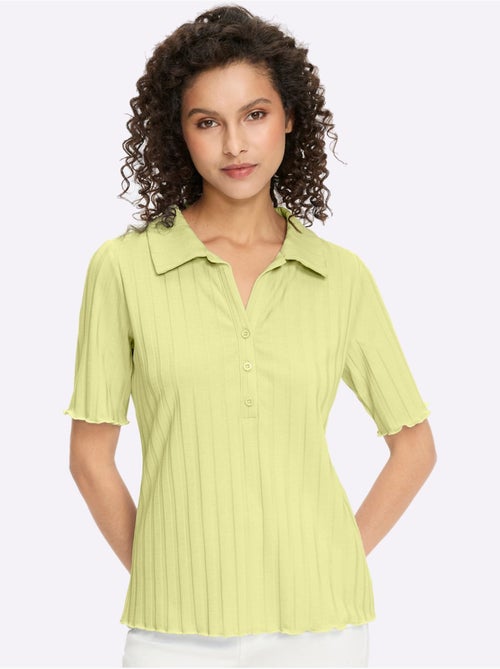 T-shirt à Manches Courtes Rayures Structurées - Taille Standard - Helline - Kiabi
