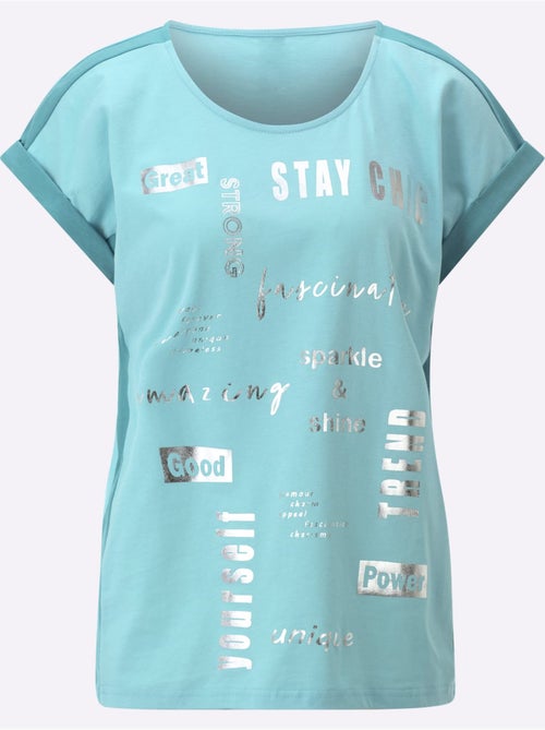 T-shirt à Manches Courtes Revers Aux Manches Décoratif - Taille Standard - Moda Vilona - Kiabi T-shirt à Manches Courtes Revers Aux Manches Décoratif - Taille Standard - Moda Vilona - Kiabi